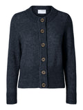 Sia Ras Ls Knit Cardigan - Dark Sapphire Melange