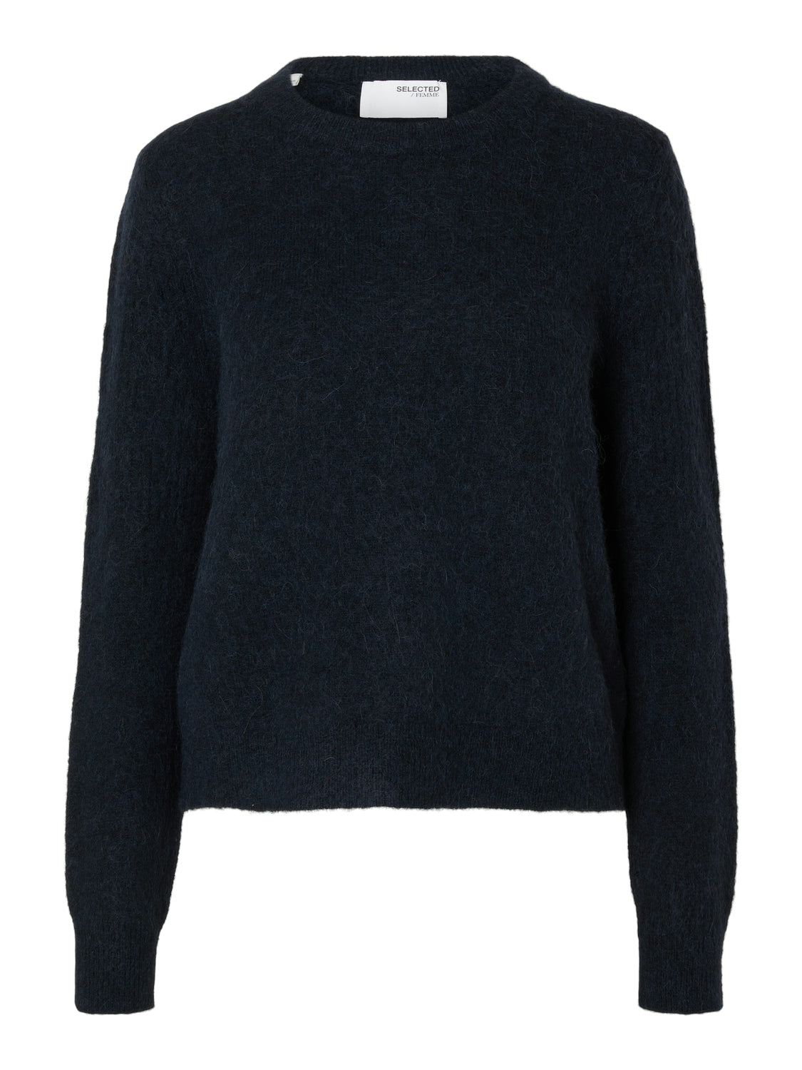 Sia Ras Ls Knit O-Neck - Dark Sapphire Melange