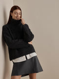 New Ibi MW Leather Skirt - Magnet