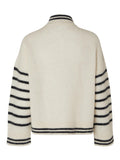 Sia Ras Stripe LS Knit Cardigan EX - Birch/Dark Sapphire