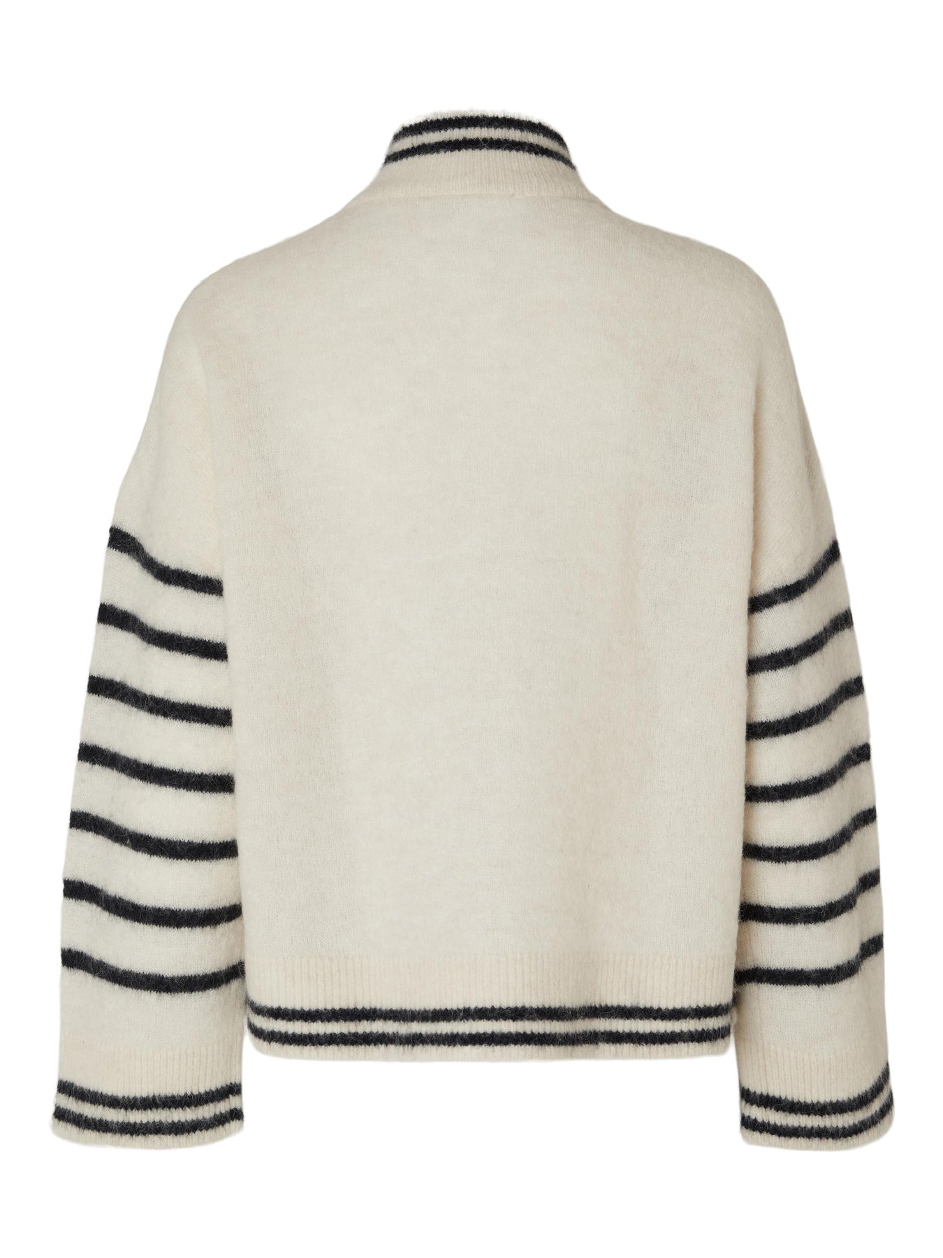 Sia Ras Stripe LS Knit Cardigan EX - Birch/Dark Sapphire