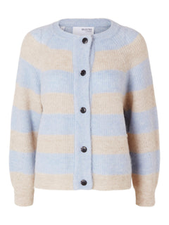 Lulu LS Knit Short Cardigan - Birch Cashmere Blue
