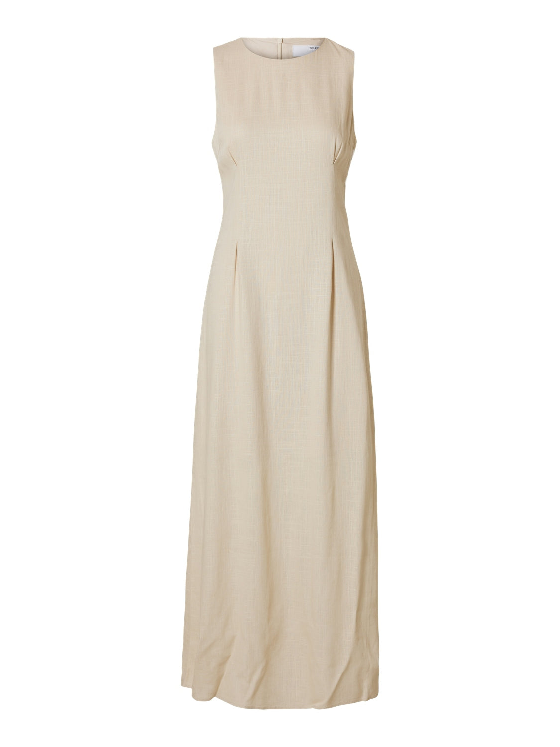 Selected Femme Sarah Sl Long Linen Dress B - Sandshell