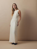 Selected Femme Sarah Sl Long Linen Dress B - Sandshell