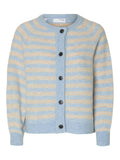 Lulu Ls Knit Short Stripe Cardigan - Cashmere Blue Birch