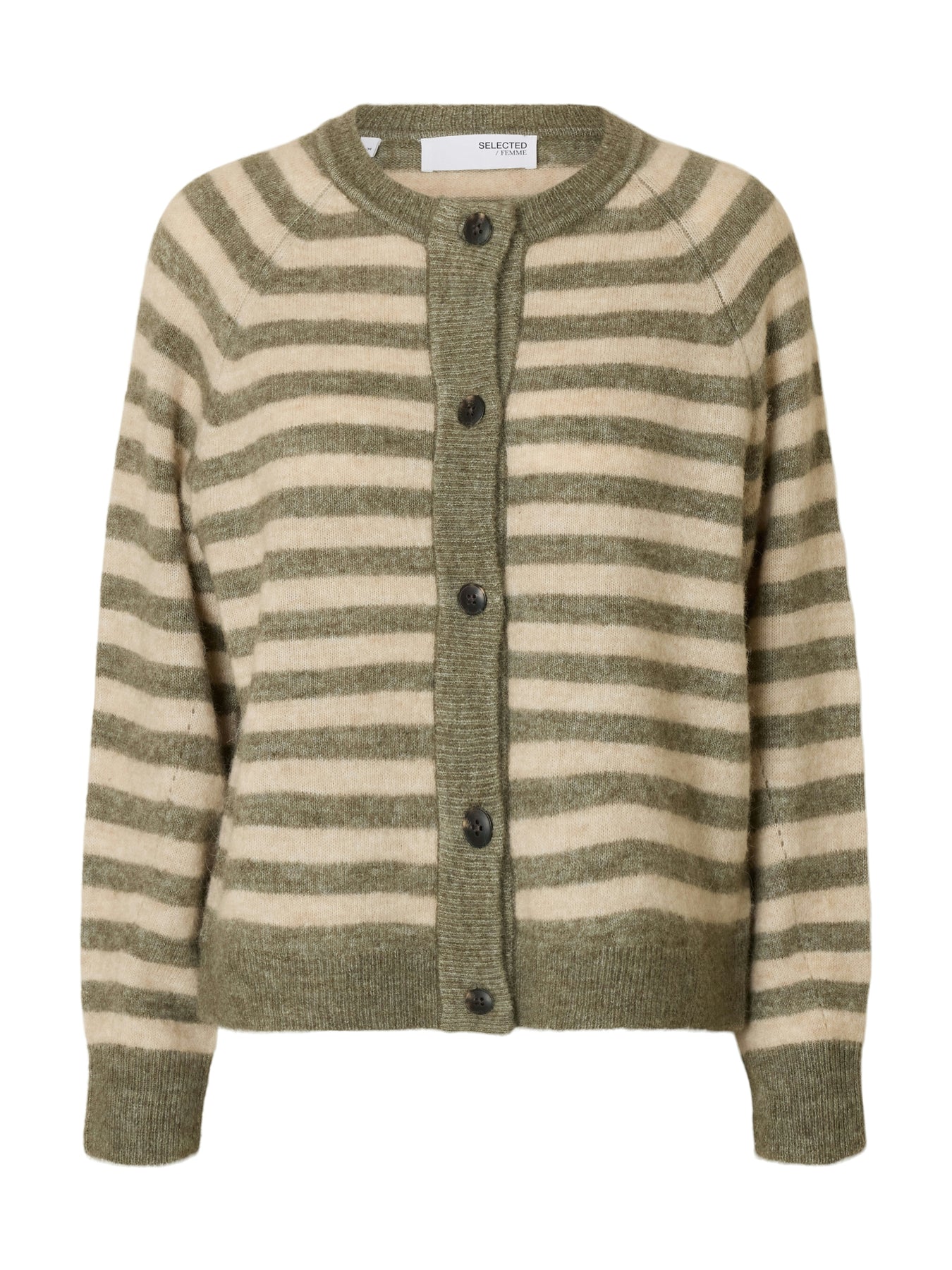 Lulu Ls Knit Short Stripe Kofta - Vetiver Birch