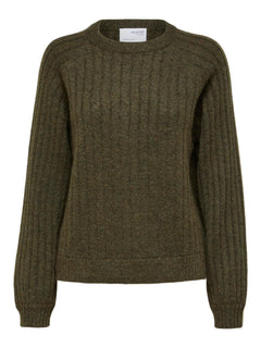 Mola Ls Knit O-Neck - Ivy Green Melange