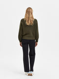 Mola Ls Knit O-Neck - Ivy Green Melange