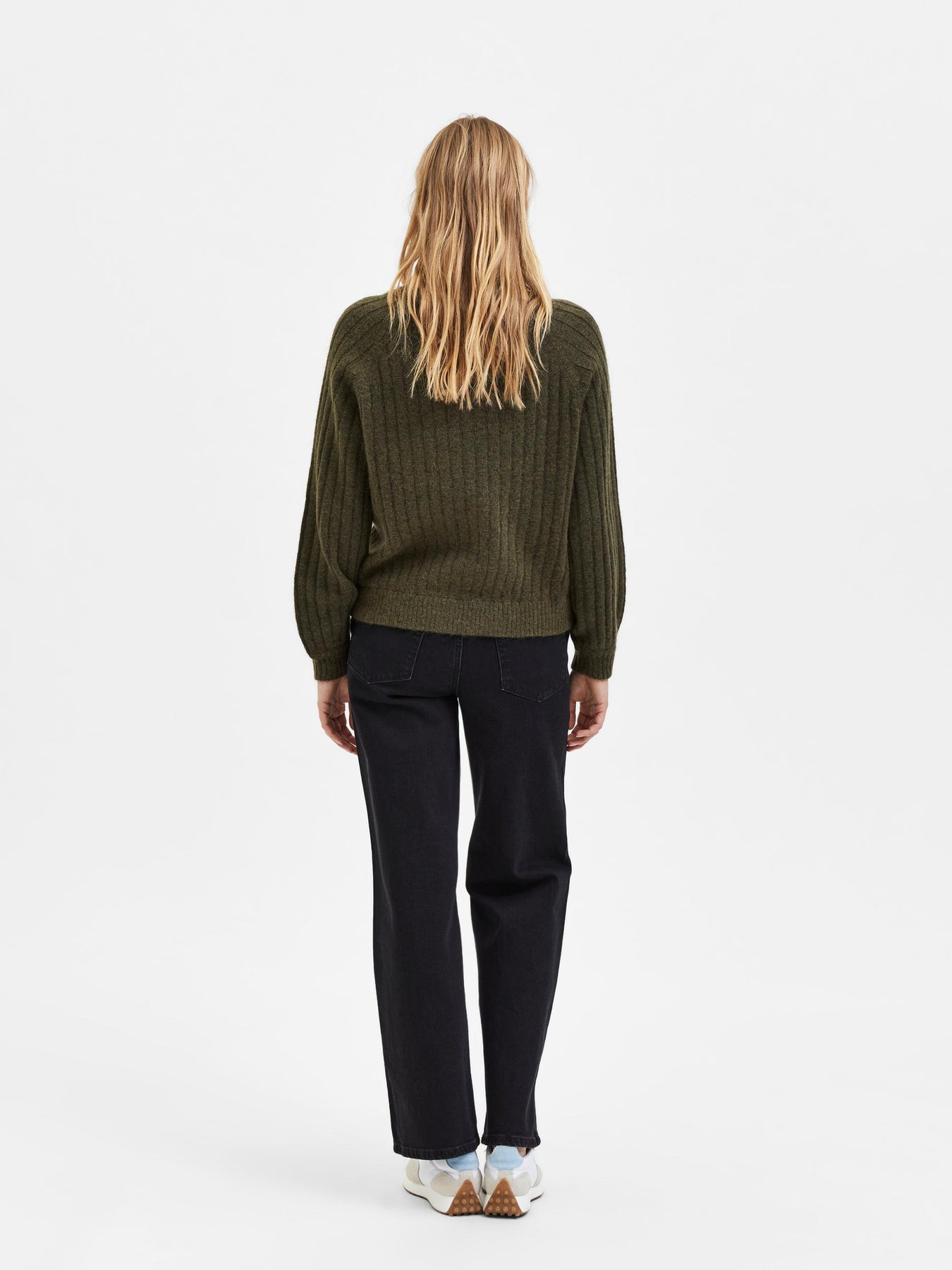 Mola Ls Knit O-Neck - Ivy Green Melange