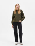 Mola Ls Knit O-Neck - Ivy Green Melange