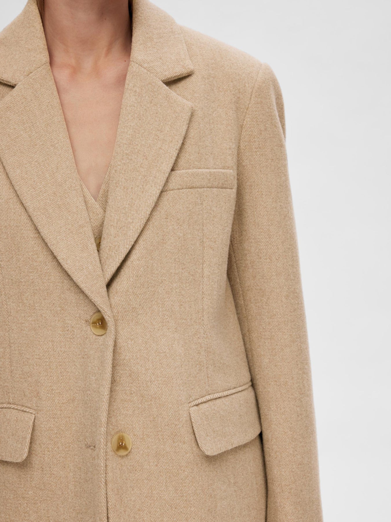 Britt LS Oversize Blazer - Cornstalk Melange