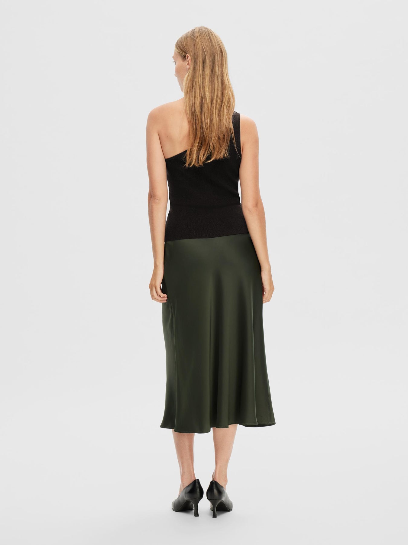 Lura Lurex One Shoulder Knit Top - Black Lurex