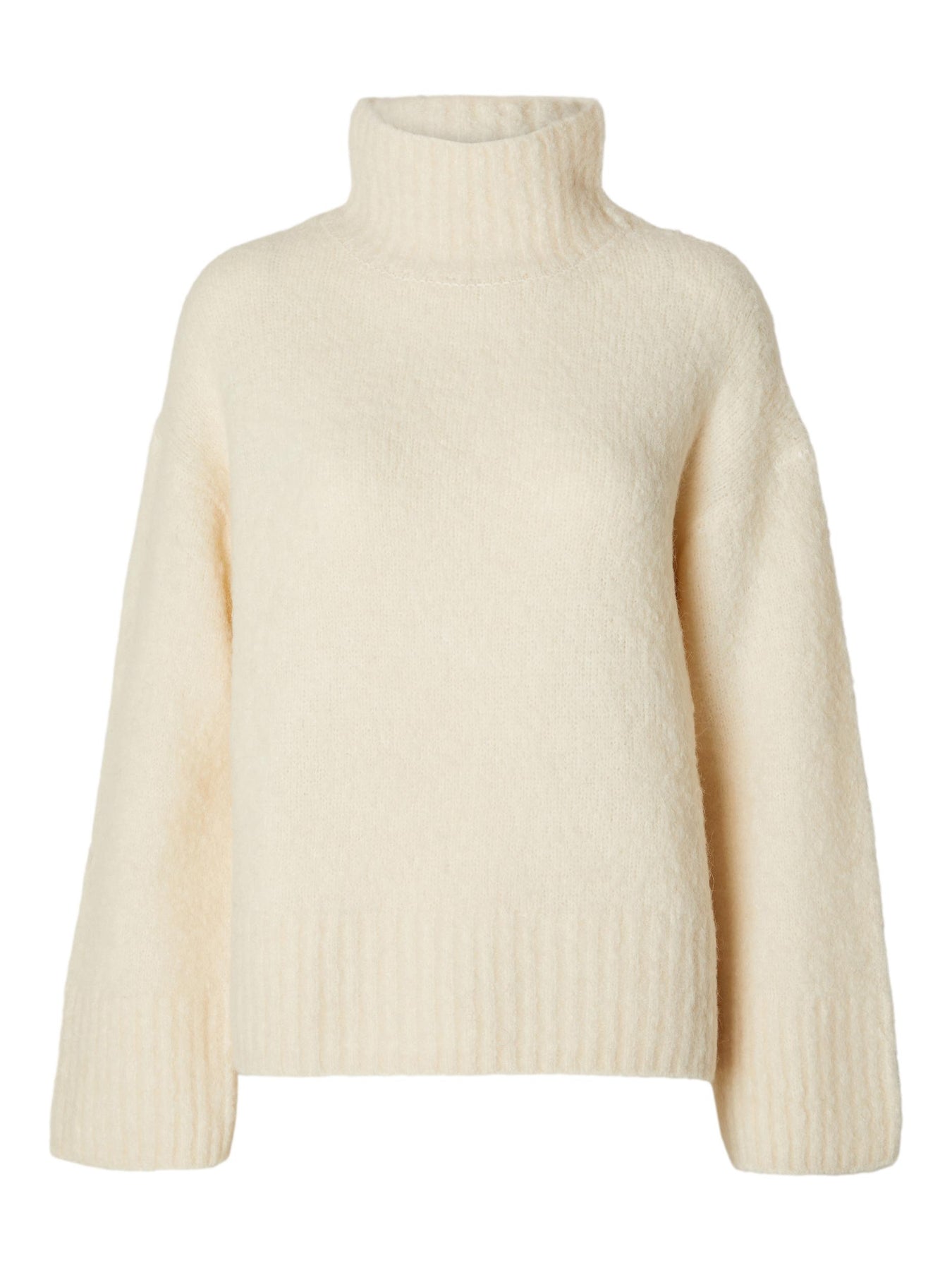 Gabella Ls Knit High-Neck W - Birch Melange