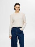 Sia Ras Ls Knit O-Neck - Birch Melange