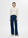Sia Ras Ls Knit O-Neck - Birch Melange