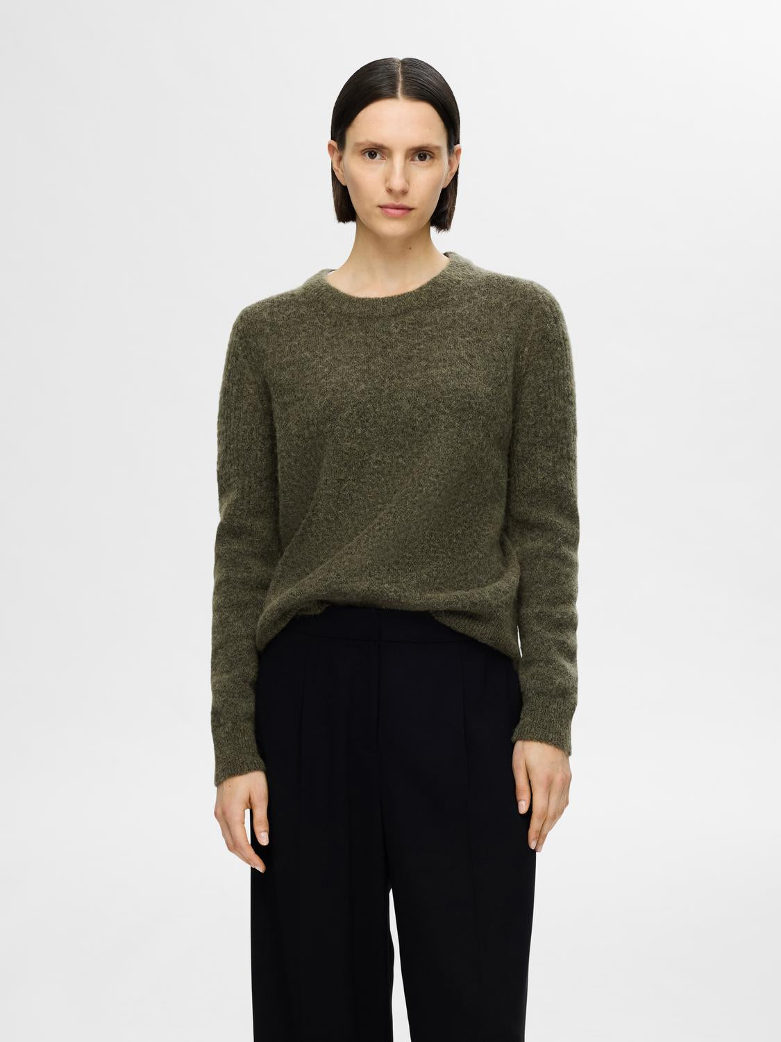Sia Ras Ls Knit O-Neck - Kalamata