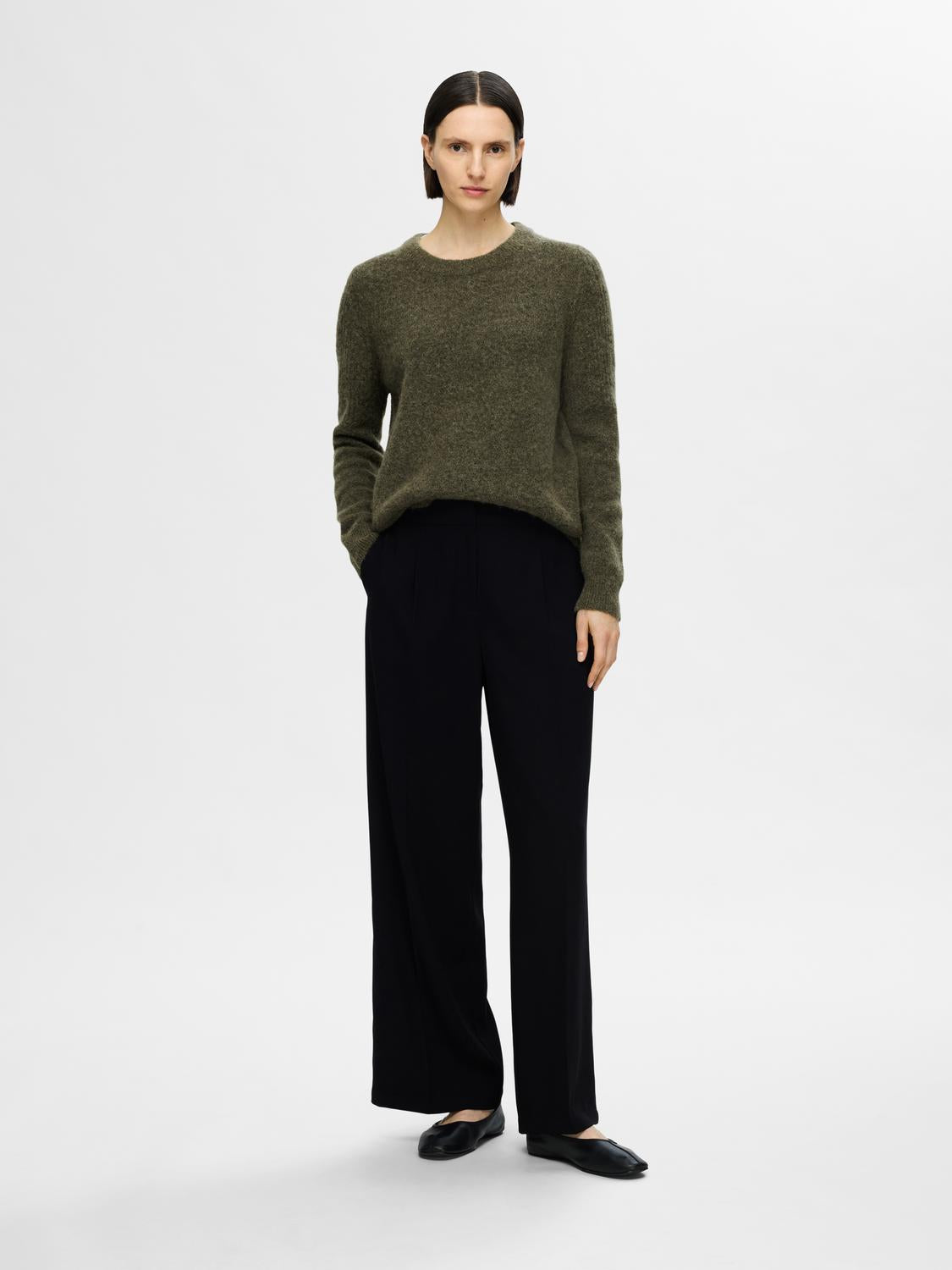 Sia Ras Ls Knit O-Neck - Kalamata