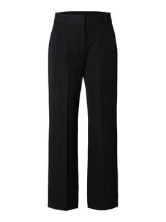 Eli-Rita Mw Wide Pant - Black Silver Stripes