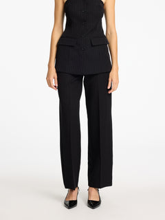 Eli-Rita Mw Wide Pant - Black Silver Stripes