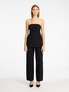 Eli-Rita Mw Wide Pant - Black Silver Stripes