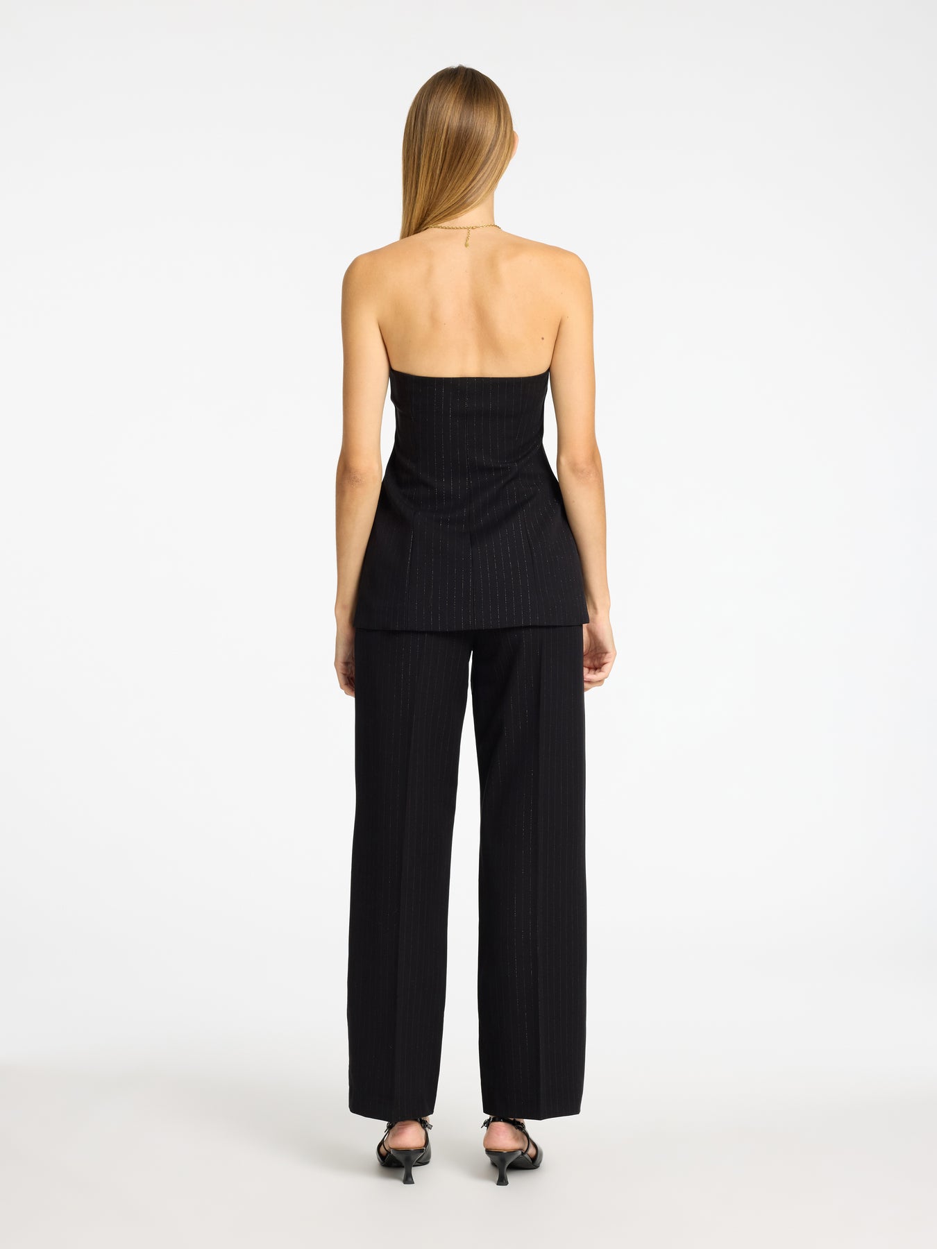 Eli-Rita Mw Wide Pant - Black Silver Stripes