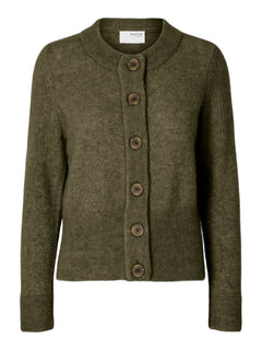 Sia Ras Ls Knit Cardigan - Kalamata