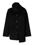 Pam Handmade Scarf Jacket - Black