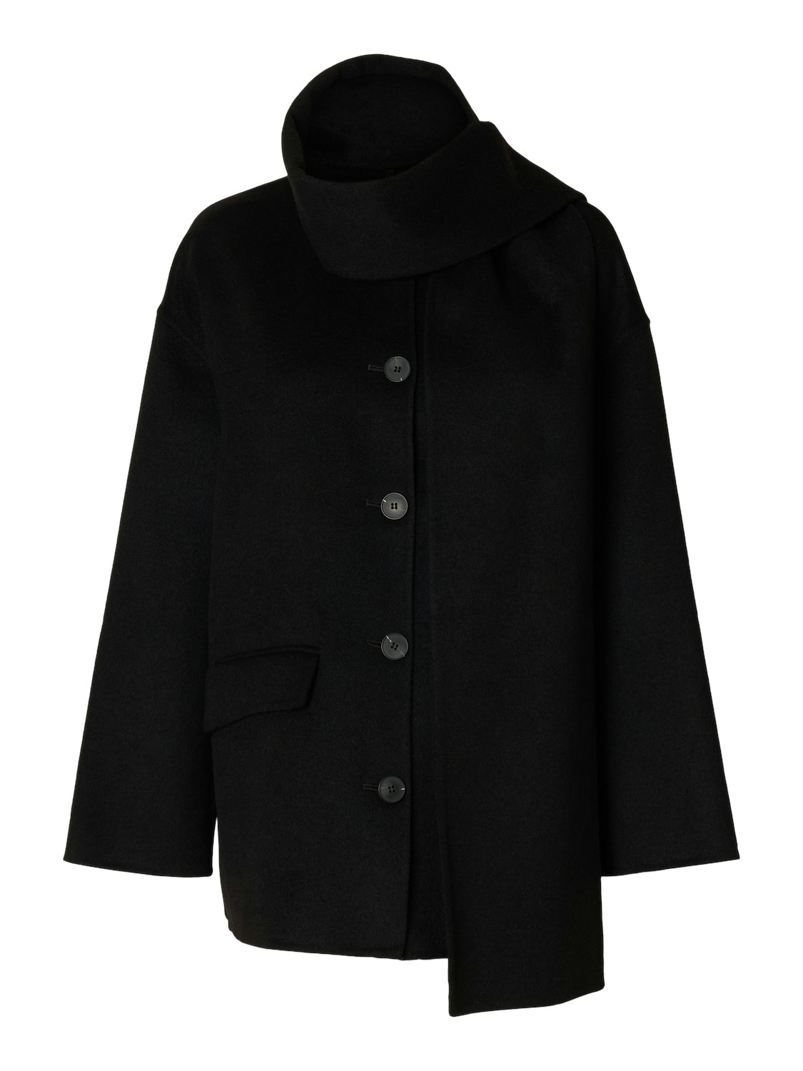 Pam Handmade Scarf Jacket - Black