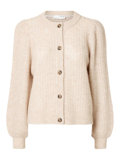 Lulu Ls Structure Knit Cardigan - Birch Melange