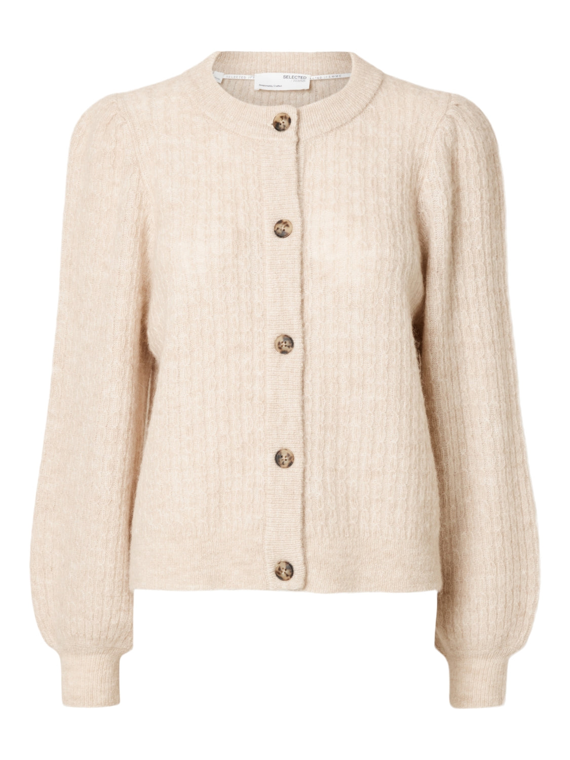 Lulu Ls Structure Knit Cardigan - Birch Melange