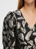 Paula LS Short Dress - Silver Leaf
