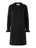 Sia Ras Frill LS Knit Dress - Black
