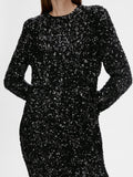 Selected Femme Colyn LS Short Sequins Dress - Svart