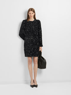 Colyn LS Short Sequins Dress - Black