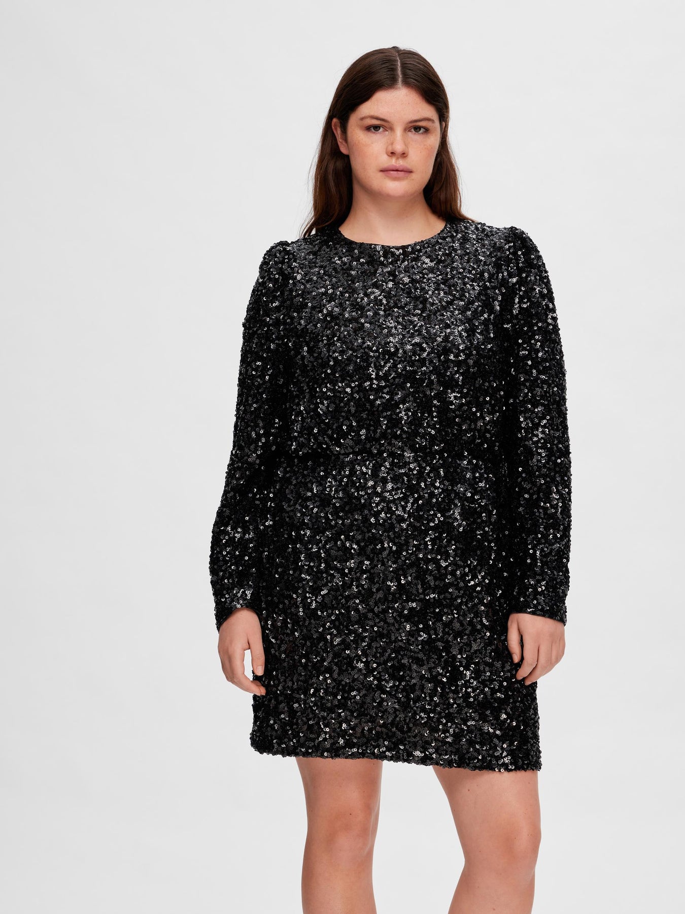 Selected Femme Colyn LS Short Sequins Dress - Svart