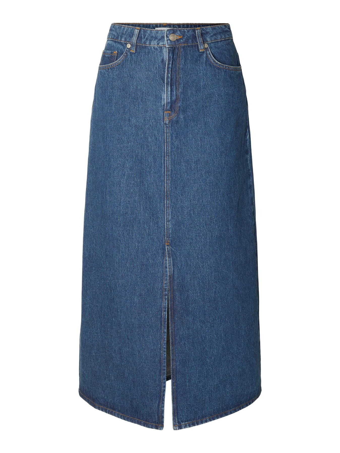 Esther Hw Mid Blue Denim Skirt - Medium Blue Denim