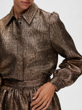 Violet Ls Jacquard Shirt - Gold Colour