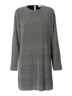 Kimmie Ls Glitter Dress - Silver