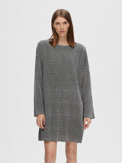 Kimmie Ls Glitter Dress - Silver