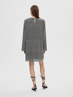 Kimmie Ls Glitter Dress - Silver