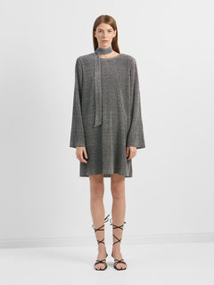 Kimmie Ls Glitter Dress - Silver