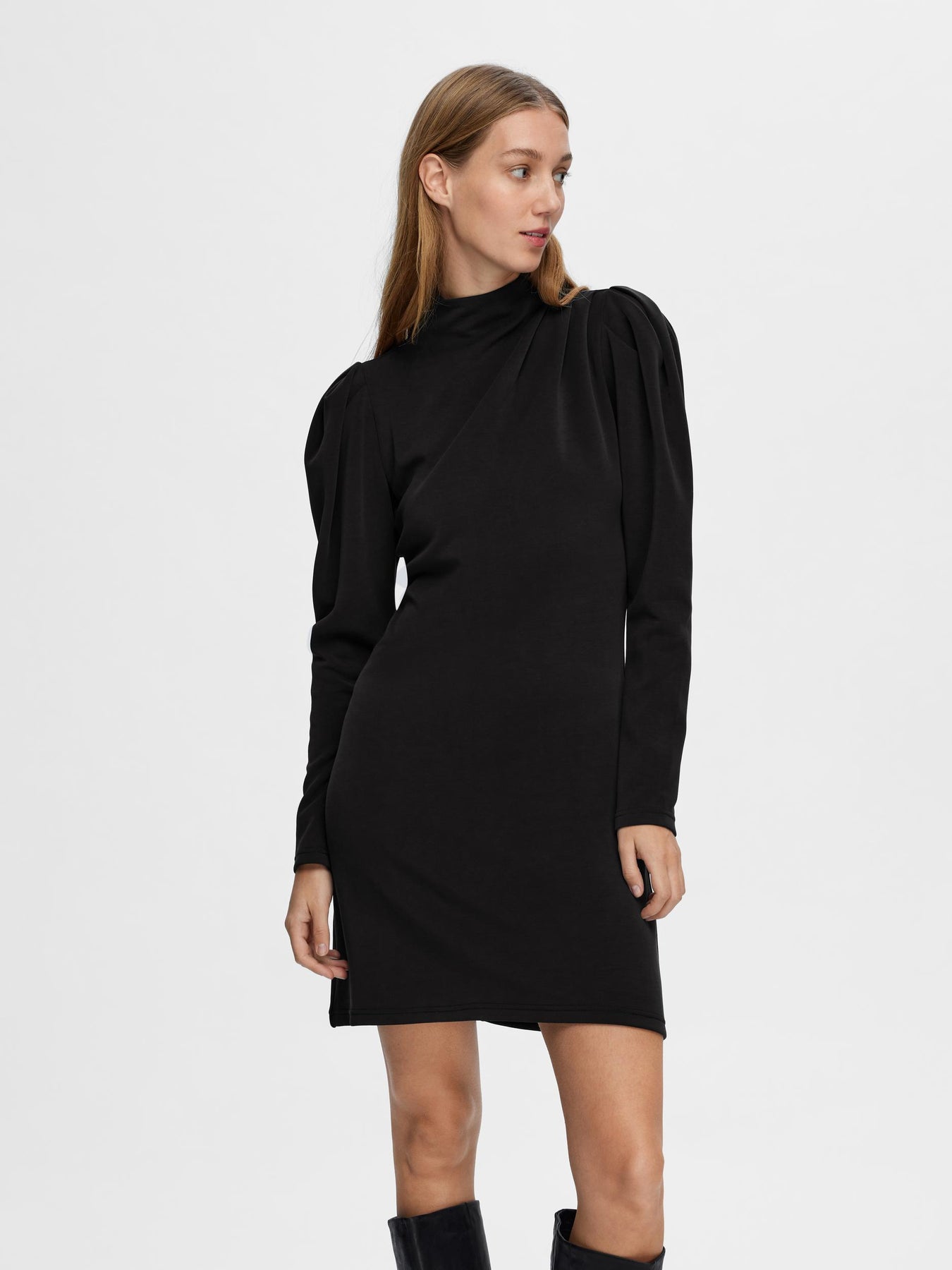 Fenja Ls Short Dress - Black