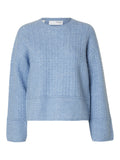 Alva Structure Ls Knit O-Neck - Endless Sky Melange