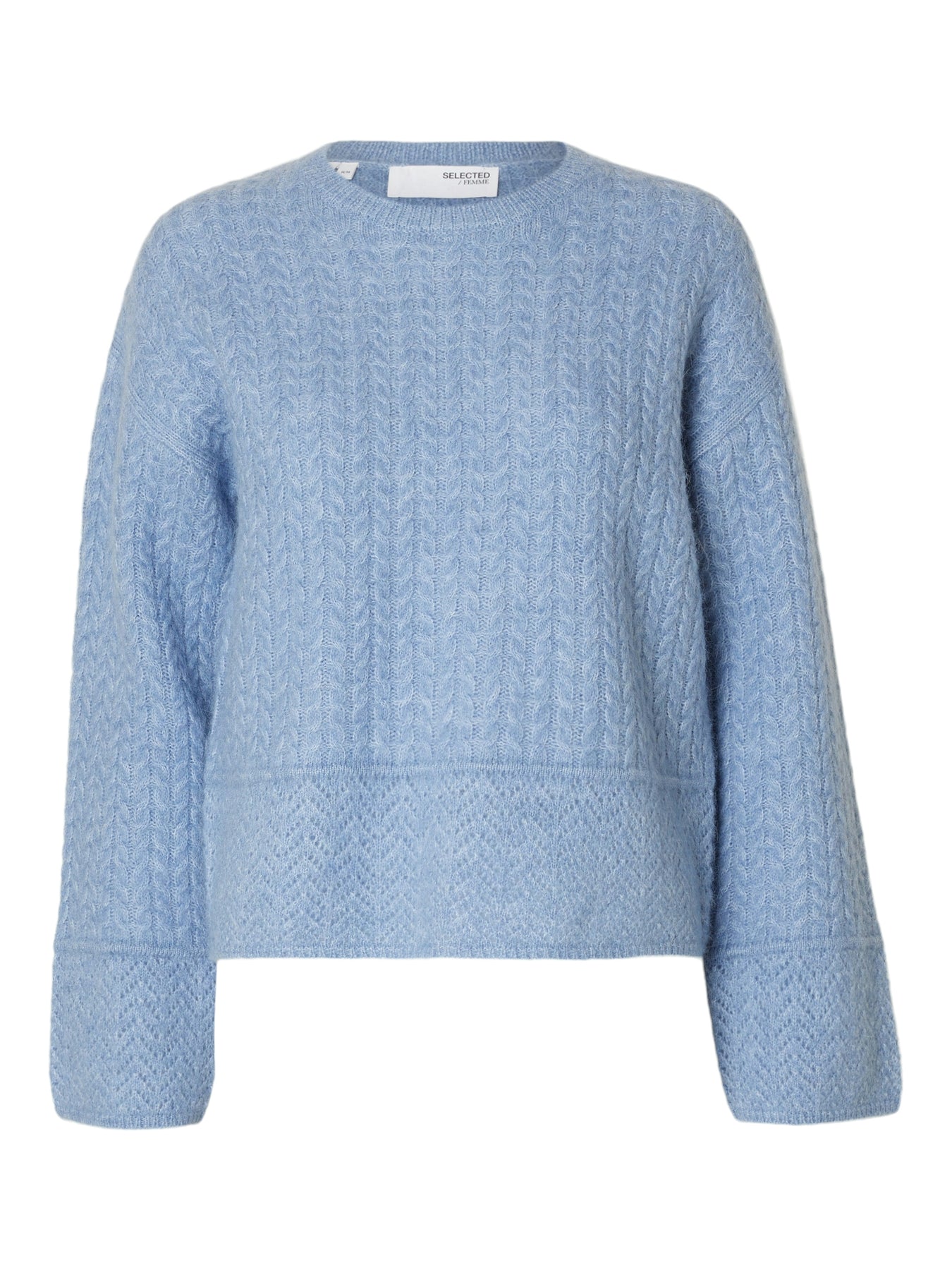 Alva Structure Ls Knit O-Neck - Endless Sky Melange