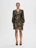 Paula-Siv Golden Leo Ls Short Dress - Guld