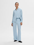 Viva-Gulia Hw Long Linen Pant - Cashmere Blue