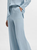 Viva-Gulia Hw Long Linen Pant - Cashmere Blue