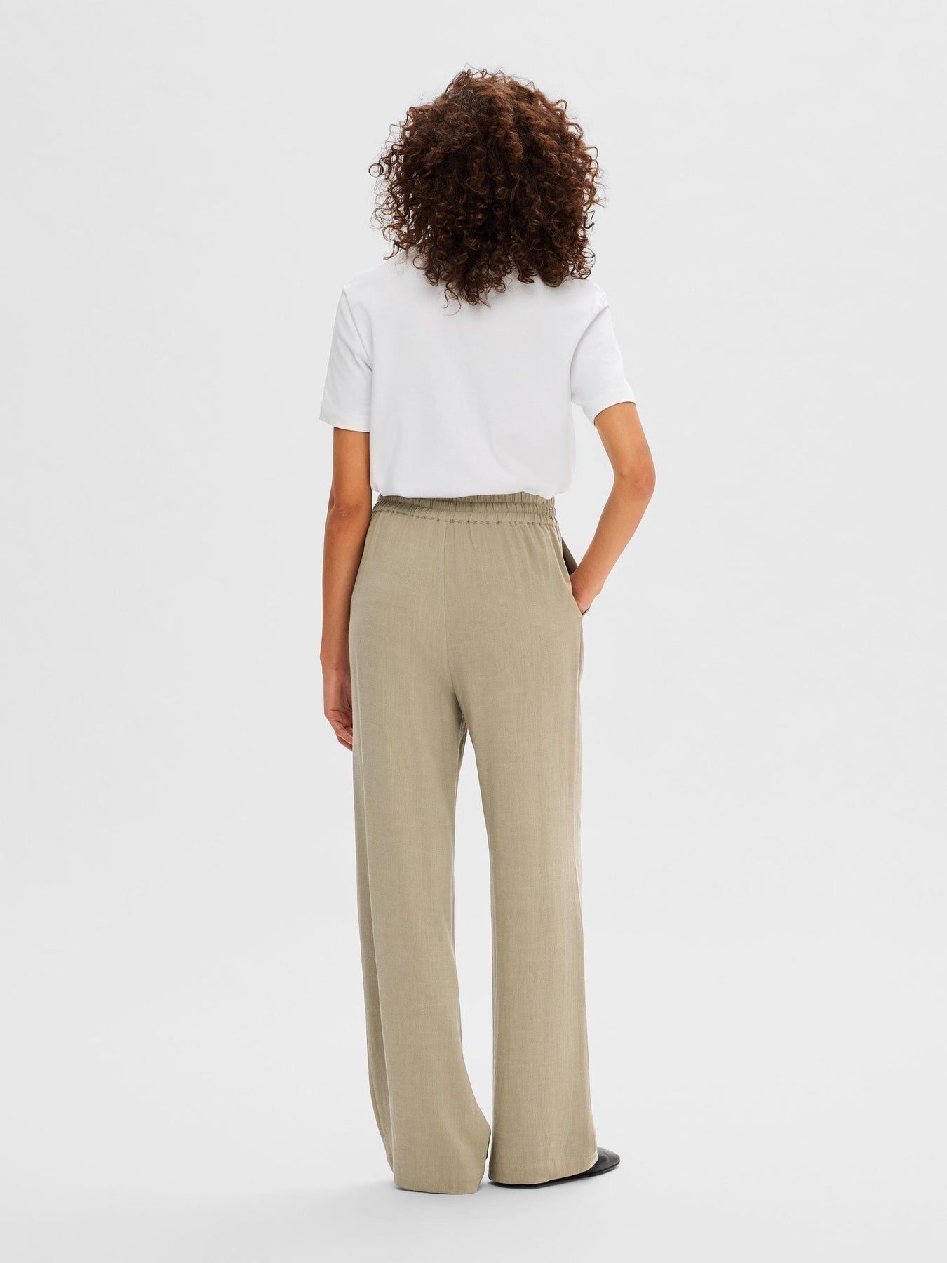 Viva-Gulia Hw Long Linen Pant - Greige