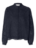 Tatiana L/S Embr Shirt - Dark Sapphire