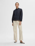 Tatiana L/S Embr Shirt - Dark Sapphire